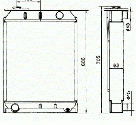 Radiador tractor EBRO 6100              52188